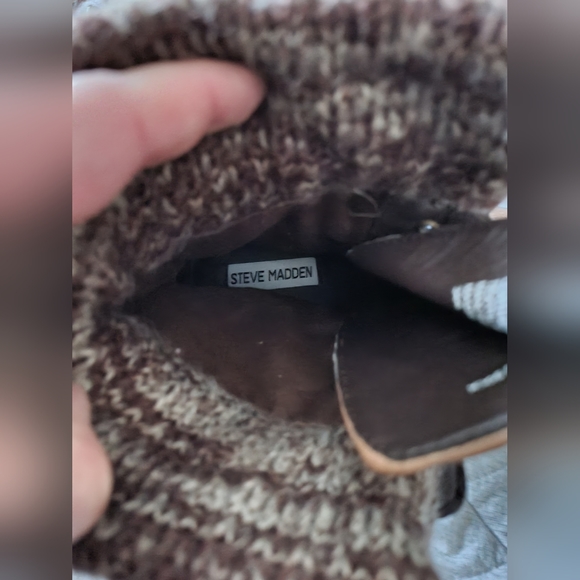 STEVE MADDON JENNYYY BROWN LEATHER COMBAT BOOTS LACE UP & ZIPPER TEXTILE LINING - Picture 6 of 15